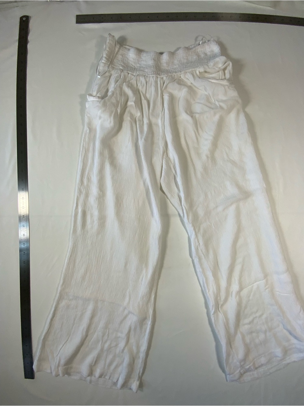Elan White Elastic-Waist Casual Kids Pants